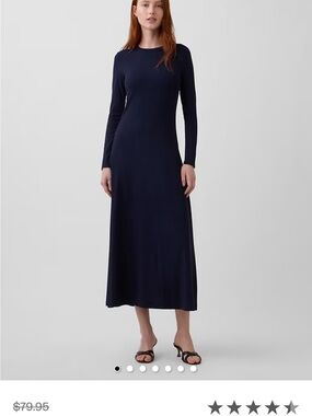 GAP Long-Sleeve Navy Maxi Dress - NWT - Size Small Tall
